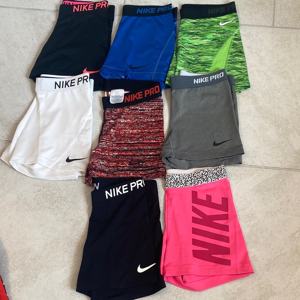 Nike Pro Women's Athletic Shorts - Black, White, Blue, Gray, Pink, Green